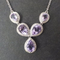 Sterling Silver Amethyst Y Necklace