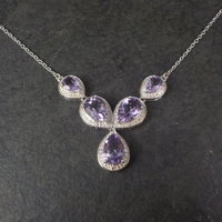 Sterling Silver Amethyst Y Necklace