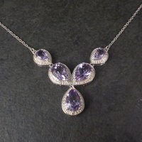 Sterling Silver Amethyst Y Necklace
