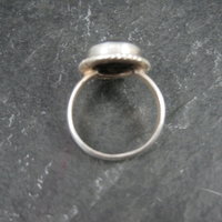 Vintage Sterling Silver Petrified Wood Ring Size 7.5