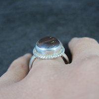 Vintage Sterling Silver Petrified Wood Ring Size 7.5