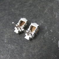 Sterling Silver Opal Doublet and Tanzanite Stud Earrings