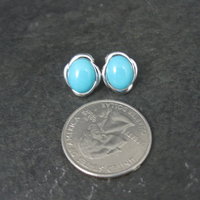 Persian Turquoise Stud Earrings Sterling Silver