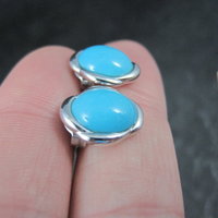 Persian Turquoise Stud Earrings Sterling Silver