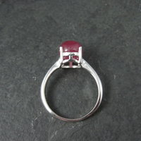 Vintage Ruby Cabochon Ring Size 9 Sterling Silver