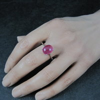 Vintage Ruby Cabochon Ring Size 9 Sterling Silver