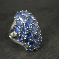 Large Vintage Sapphire Cocktail Ring Size 10