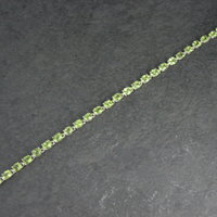 Sterling Silver Peridot Tennis Bracelet 7.5 Inches