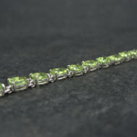 Sterling Silver Peridot Tennis Bracelet 7.5 Inches