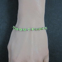Sterling Silver Peridot Tennis Bracelet 7.5 Inches