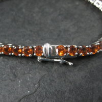 Madeira Citrine Tennis Bracelet Sterling Silver 7.5 Inches