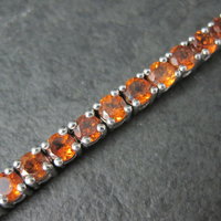 Madeira Citrine Tennis Bracelet Sterling Silver 7.5 Inches