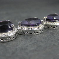 Pear Cut Amethyst Bracelet Sterling Silver 7.25" 32.4 Carats