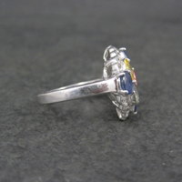 Multi Colored Sapphire Ring Sterling Silver Size 5