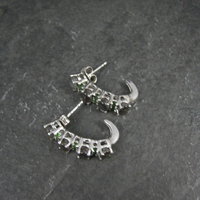 Black Ethiopian Opal and Chrome Diopside Earrings Sterling Silver