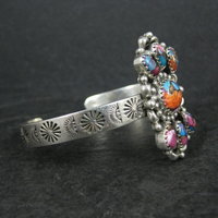 Southwestern Sterling Silver Mohave Turquoise Spiny Oyster Cuff Bracelet 6.25"