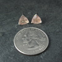 Sterling Silver Morganite Stud Earrings 2.6 Carats