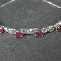 Red Spinel Bolo Bracelet Sterling Silver