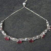 Red Spinel Bolo Bracelet Sterling Silver