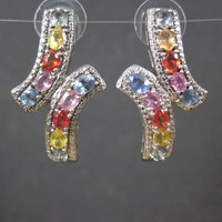 Large Multi Colored Topaz Earrings