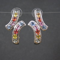 Large Multi Colored Topaz Earrings