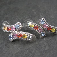 Large Multi Colored Topaz Earrings