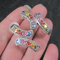 Large Multi Colored Topaz Earrings