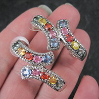 Large Multi Colored Topaz Earrings