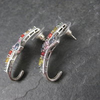 Large Multi Colored Topaz Earrings