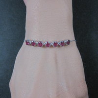 Sterling Silver Ruby Bolo Bracelet