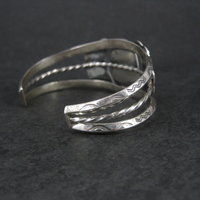Southwestern Sterling Cluster Cuff Bracelet 6.25 Inches
