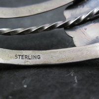 Southwestern Sterling Cluster Cuff Bracelet 6.25 Inches