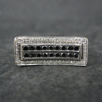 Estate 10K Black and White Diamond Ring .64 Ctw Size 8.5