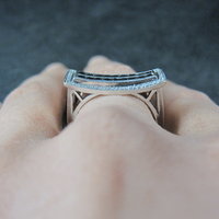 Estate 10K Black and White Diamond Ring .64 Ctw Size 8.5
