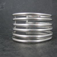 Wide Vintage Mexican Sterling Silver Cuff Bracelet 6.5 Inches