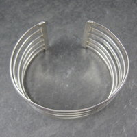 Wide Vintage Mexican Sterling Silver Cuff Bracelet 6.5 Inches