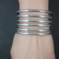 Wide Vintage Mexican Sterling Silver Cuff Bracelet 6.5 Inches