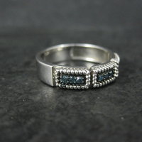 Sterling Silver Blue Diamond Band Ring Size 8