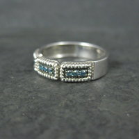 Sterling Silver Blue Diamond Band Ring Size 8