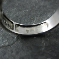 Sterling Silver Blue Diamond Band Ring Size 8