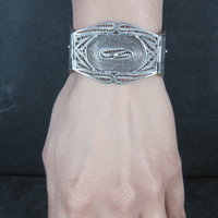 Vintage Spun Silver Sterling Cannetille Bracelet 7 Inches