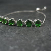 Chrome Diopside Bolo Bracelet Siberian Emerald Sterling Silver