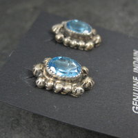 Southwestern Sterling Topaz Stud Earrings