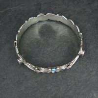 Southwestern Sterling Topaz Turquoise Bangle Bracelet