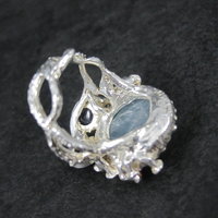 Artisan Sterling Silver Aquamarine Chrome Diopside Iolite Branch Ring Size 8