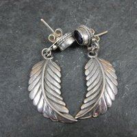 Amethyst Feather Earrings Sterling Silver