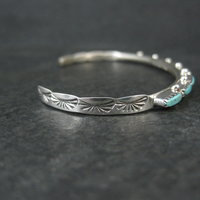Zuni Petite Point Turquoise Cuff Bracelet 6.5" 