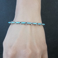 Zuni Petite Point Turquoise Cuff Bracelet 6.5" 