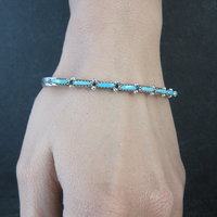 Zuni Petite Point Turquoise Cuff Bracelet 6.5" 