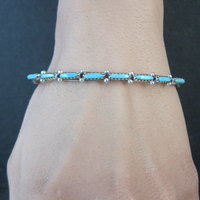 Zuni Petite Point Turquoise Cuff Bracelet 6.5" 
